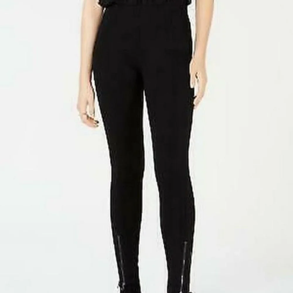 BAR Iii Zippered-Hem Skinny Pants, Size Small - Picture 4 of 5